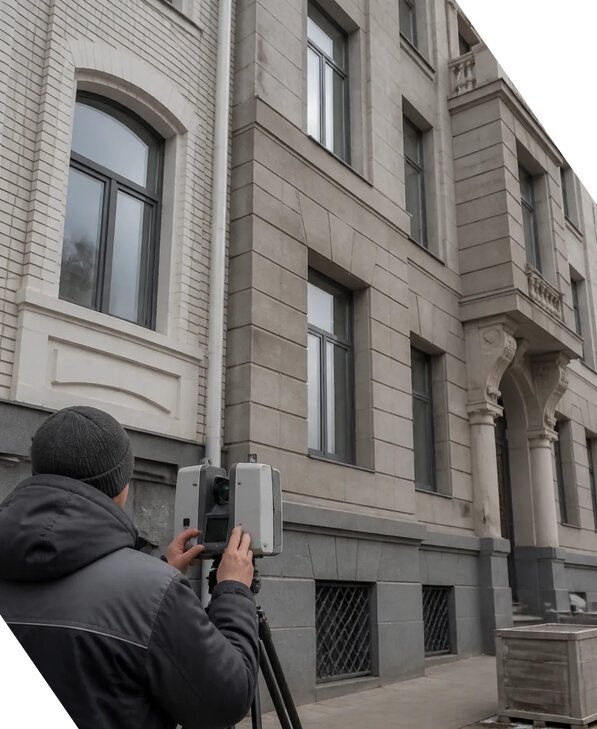 Лазерное сканирование фасадов зданий для обследования в Устях-Илимске